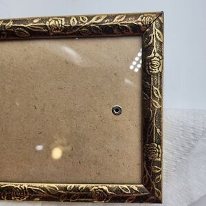 Vintage Frame antique gold embossed roses flowers ornate picture frame 5 x7